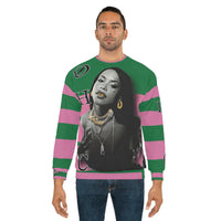 Aaliyah 🎙️👸🏽 green/pink Unisex Sweatshirt