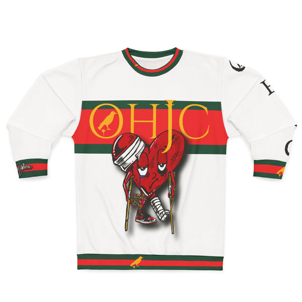 LOVE hurts ❤️‍🩹🤍 White Designer Unisex Sweatshirt