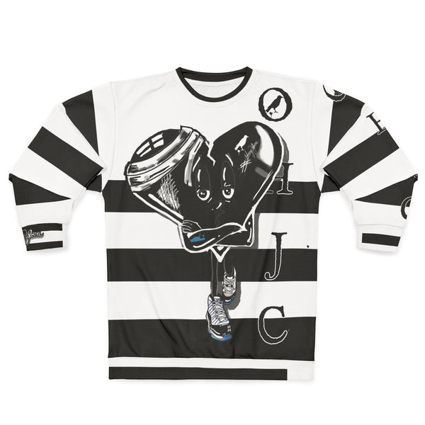 BLACK  heart 🖤 Black/white Unisex Sweatshirt