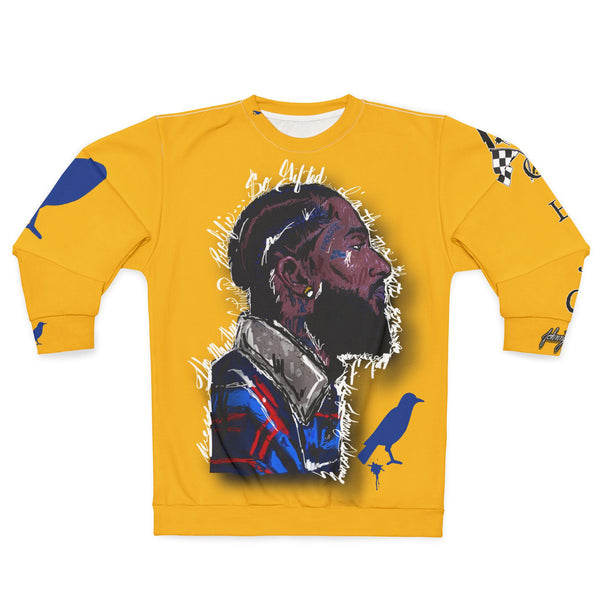 Nipsey 🏁 Sweatshirt Original Artwork YELLOW