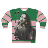 Aaliyah 🎙️👸🏽 green/light pink Unisex Sweatshirt