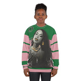 Aaliyah 🎙️👸🏽 green/light pink Unisex Sweatshirt