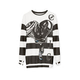 BLACK  heart 🖤 Black/white Unisex Sweatshirt