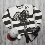 BLACK  heart 🖤 Black/white Unisex Sweatshirt