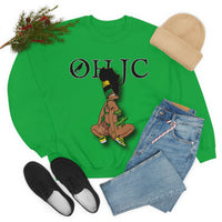 GOOD knees🧎🏾‍♀️🇨🇬 green/yellow Unisex Heavy Blend™ Crewneck Sweatshirt