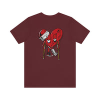 LOVE hurts ❤️‍🩹 small front logo Unisex Jersey Short Sleeve Tee