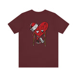 LOVE hurts ❤️‍🩹 small front logo Unisex Jersey Short Sleeve Tee