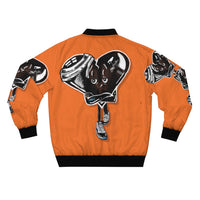 Black HEART 🖤 Orange Bomber Jacket