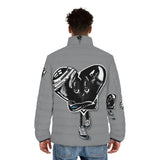 BLACK heart 🖤 gray Men's Puffer Jacket