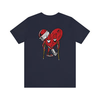 LOVE hurts ❤️‍🩹 small front logo Unisex Jersey Short Sleeve Tee