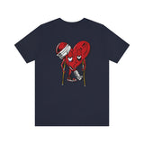 LOVE hurts ❤️‍🩹 small front logo Unisex Jersey Short Sleeve Tee