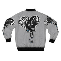Black HEART 🖤 Gray Bomber Jacket