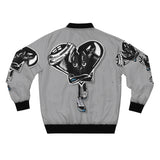 Black HEART 🖤 Gray Bomber Jacket