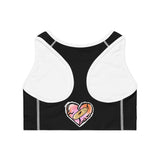 Handprint ❤️‍🩹🤚 Black Sports Bra