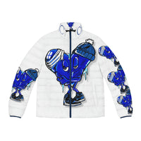 COLD hearted 🥶💙 white Men's Puffer Jacket