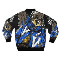 NIPSEY bear 🏁 Black Bomber Jacket