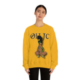 GOOD knees🧎🏾‍♀️🇨🇬 green/yellow Unisex Heavy Blend™ Crewneck Sweatshirt