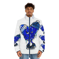 COLD hearted 🥶💙 white Men's Puffer Jacket