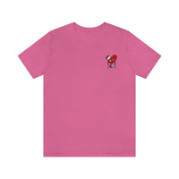 LOVE hurts ❤️‍🩹 small front logo Unisex Jersey Short Sleeve Tee