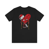 LOVE hurts ❤️‍🩹 small front logo Unisex Jersey Short Sleeve Tee