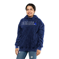 “DIFFERENT” Cold HEARTED 🥶💙Unisex Mineral Wash Hoodie