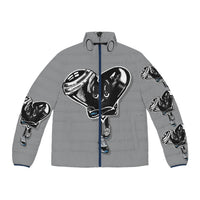 BLACK heart 🖤 gray Men's Puffer Jacket