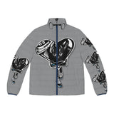 BLACK heart 🖤 gray Men's Puffer Jacket