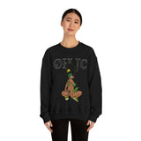 GOOD knees🧎🏾‍♀️🇨🇬 green/yellow Unisex Heavy Blend™ Crewneck Sweatshirt