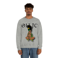 GOOD knees🧎🏾‍♀️🇨🇬 green/yellow Unisex Heavy Blend™ Crewneck Sweatshirt