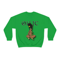 GOOD knees🧎🏾‍♀️🇨🇬 green/yellow Unisex Heavy Blend™ Crewneck Sweatshirt