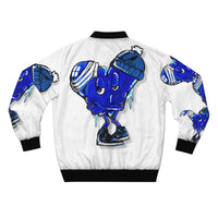 Cold HEARTED 🥶💙 White Bomber Jacket