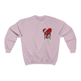 LOVE hurts Small logo ❤️‍🩹 Unisex Heavy Blend™ Crewneck Sweatshirt