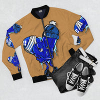 Cold HEARTED 🥶💙 Light Brown Bomber Jacket