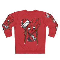 LOVE hurts ❤️‍🩹 (dark red) AOP Unisex Sweatshirt