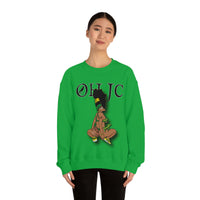 GOOD knees🧎🏾‍♀️🇨🇬 green/yellow Unisex Heavy Blend™ Crewneck Sweatshirt