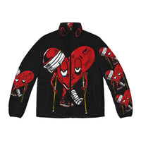 LOVE hurts ❤️‍🩹 black Men's Puffer Jacket