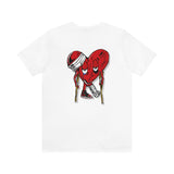 LOVE hurts ❤️‍🩹 small front logo Unisex Jersey Short Sleeve Tee