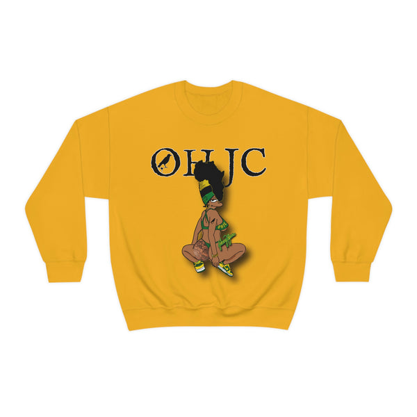 GOOD knees🧎🏾‍♀️🇨🇬 green/yellow Unisex Heavy Blend™ Crewneck Sweatshirt