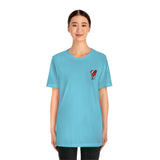 LOVE hurts ❤️‍🩹 small front logo Unisex Jersey Short Sleeve Tee