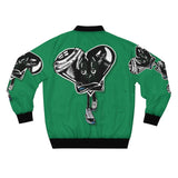 Black HEART 🖤 Green Bomber Jacket