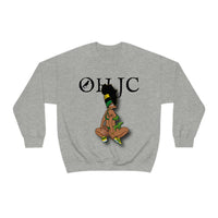 GOOD knees🧎🏾‍♀️🇨🇬 green/yellow Unisex Heavy Blend™ Crewneck Sweatshirt