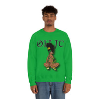 GOOD knees🧎🏾‍♀️🇨🇬 green/yellow Unisex Heavy Blend™ Crewneck Sweatshirt