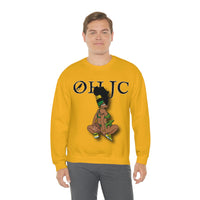 GOOD knees🧎🏾‍♀️🇨🇬 green/yellow Unisex Heavy Blend™ Crewneck Sweatshirt