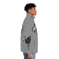 BLACK heart 🖤 gray Men's Puffer Jacket