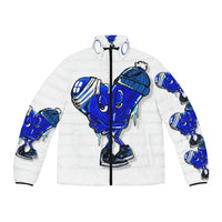 COLD hearted 🥶💙 white Men's Puffer Jacket