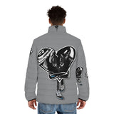 BLACK heart 🖤 gray Men's Puffer Jacket