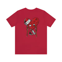 LOVE hurts ❤️‍🩹 small front logo Unisex Jersey Short Sleeve Tee