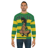 GOOD knees 🧎🏾‍♀️🇨🇬yellow/green striped Unisex Sweatshirt