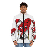 LOVE hurts ❤️‍🩹 white Men's Puffer Jacket