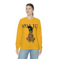 GOOD knees🧎🏾‍♀️🇨🇬 green/yellow Unisex Heavy Blend™ Crewneck Sweatshirt